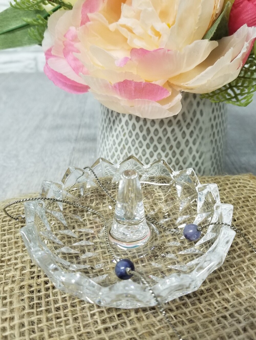 Vintage Crystal Jewelry Dish